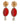 Dolce & Gabbana Red Watermelon Gold Brass Crystal Clip Dangling Earrings